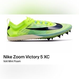 AJ0847-702 Men’s Nike Zoom Victory 5 XC Volt Mint Foam Spikes 2022